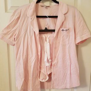 LOFT pink pajama set "Coffee First"